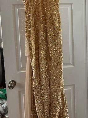Gold Sequin Evening Gown
